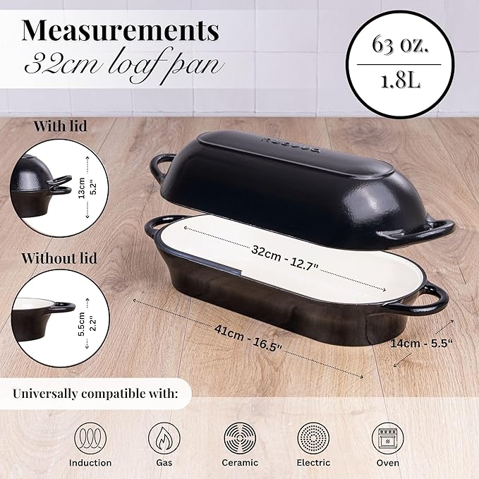 Enamelled Cast Iron Bread Loaf Pot – Dutch Oven