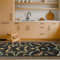 2x5 Black Washable Kitchen Runner Rugs Non Skid Washable by HazoHaus