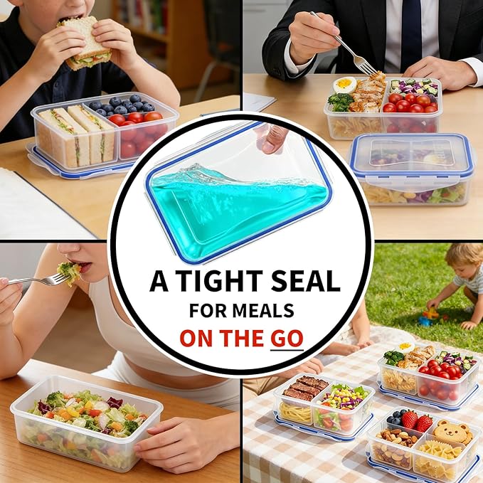 KIGI Meal Prep Containers for Adult Lunch & Snacks, Leak-Proof, BPA-free Plastic - Image 4