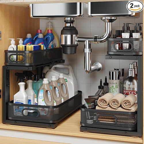 2 Pack 15.7IN-Depth Under Sink Organizer by UnderSinkOrganizer