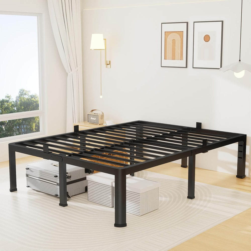 Superay 14 Inch Full Metal Bed Frame with Rounded Leg, Mattress Stopper