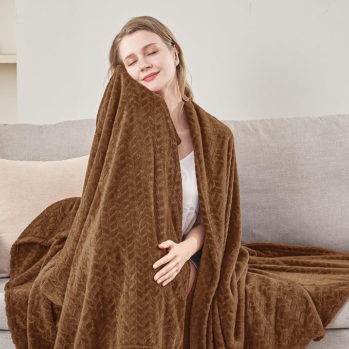 inhand Dark Brown Fleece Queen Blanket - Image 4