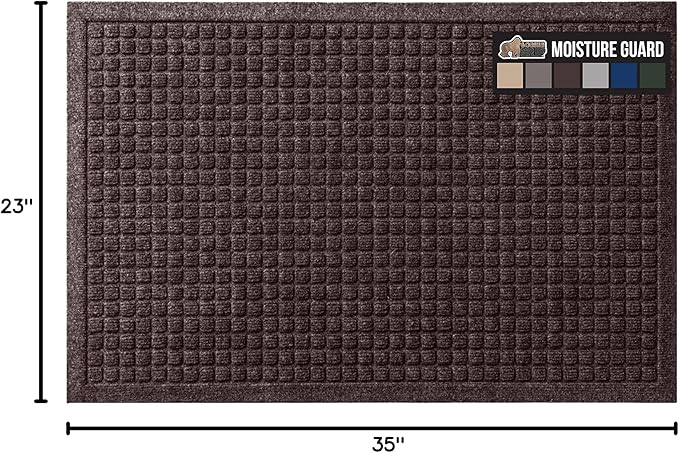 GORILLA GRIP® Ultra Absorbent Front Door Mat Outside Entrance 35x23, Traps Dirt - Image 2
