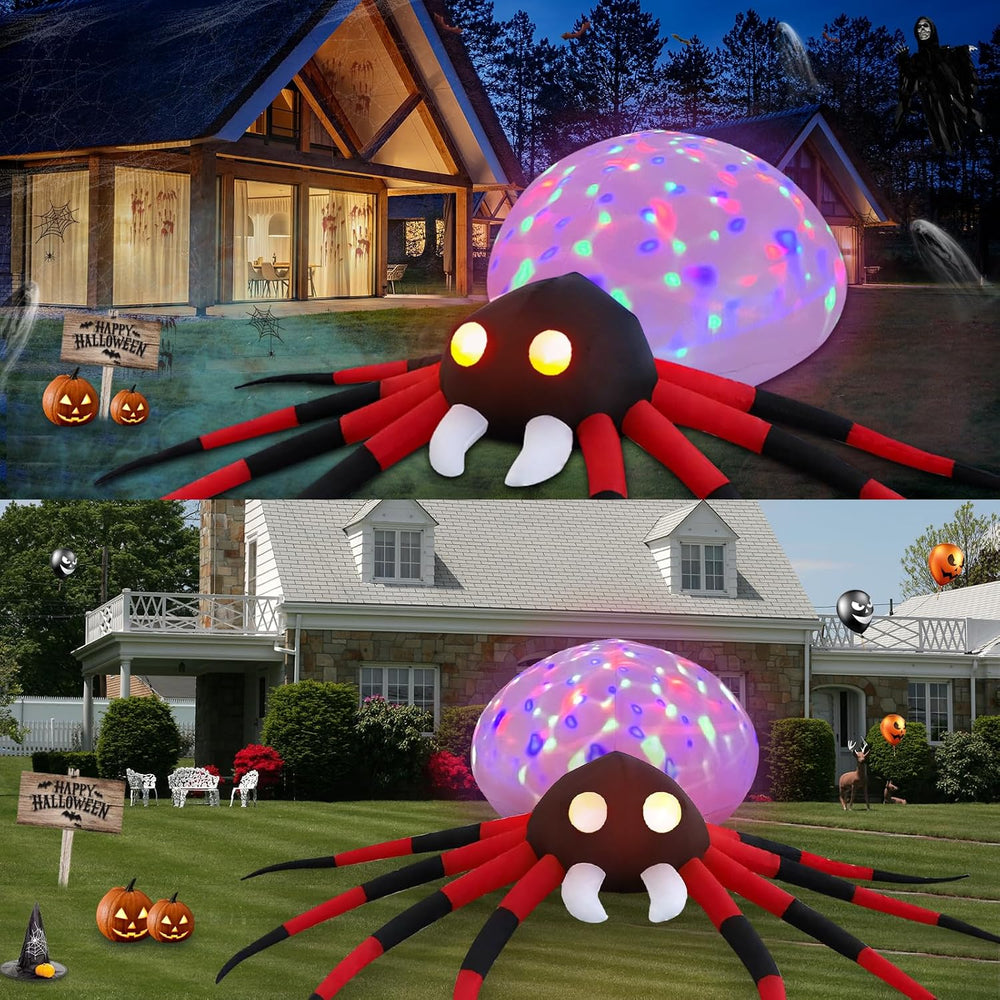8.5 FT Spider Halloween Outdoor Inflatable Decoration with LED Lights, Holida...