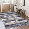Lansny Modern Abstract 4x6 Living Room Washable Rug Non-Slip Soft Bedroom Area by lansny