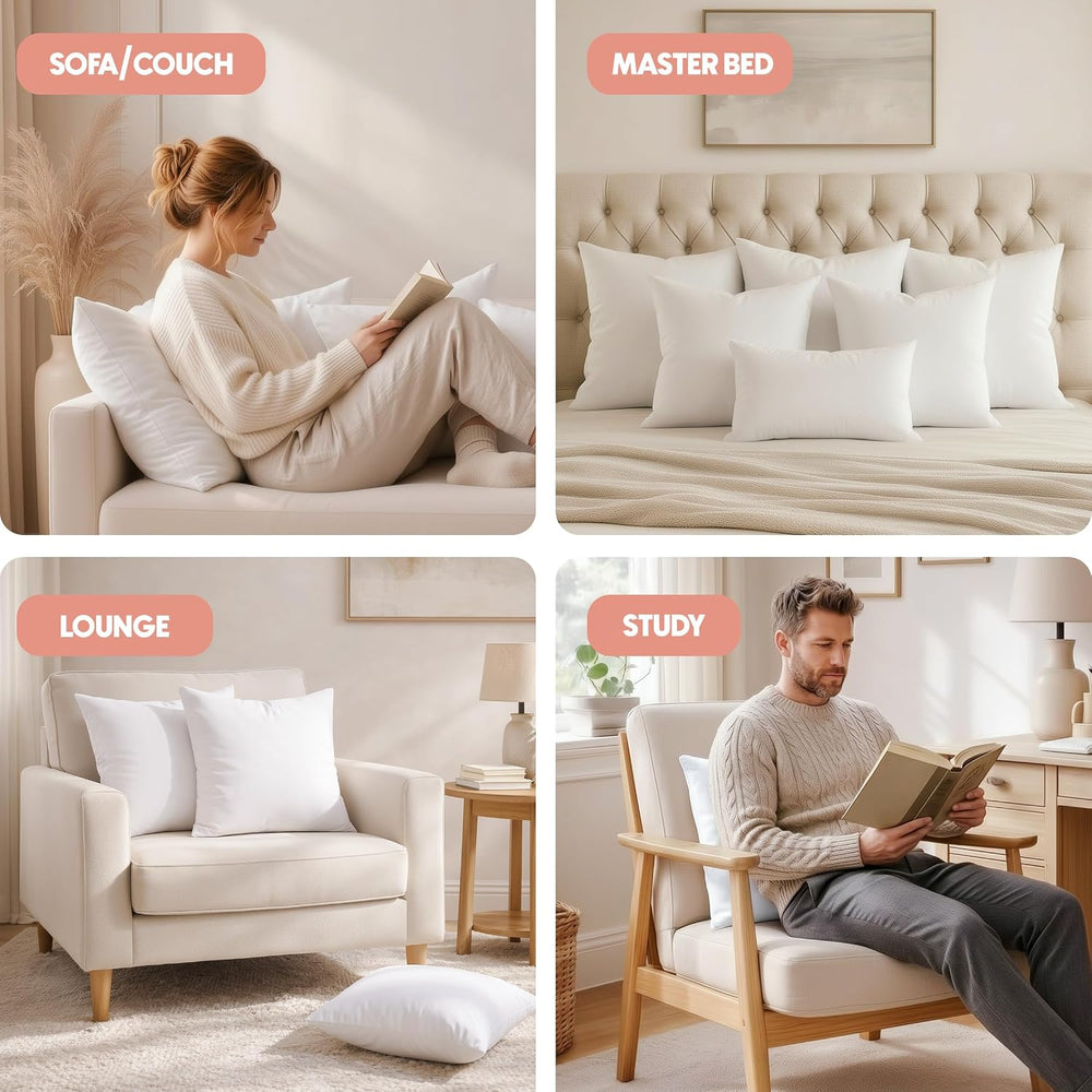 Utopia Bedding 20x20 Pillow Inserts, White Throw Pillows for Couch, 2 Pack
