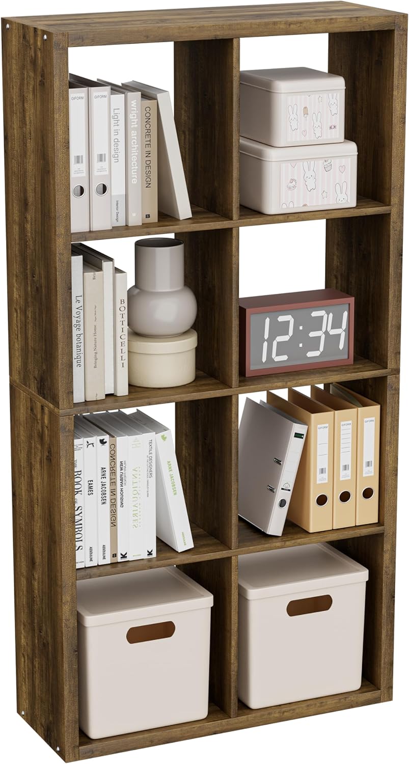 Cube Storage Organizer Bookcase, Decorative 11 inch Open Back Cubical Shelf w...