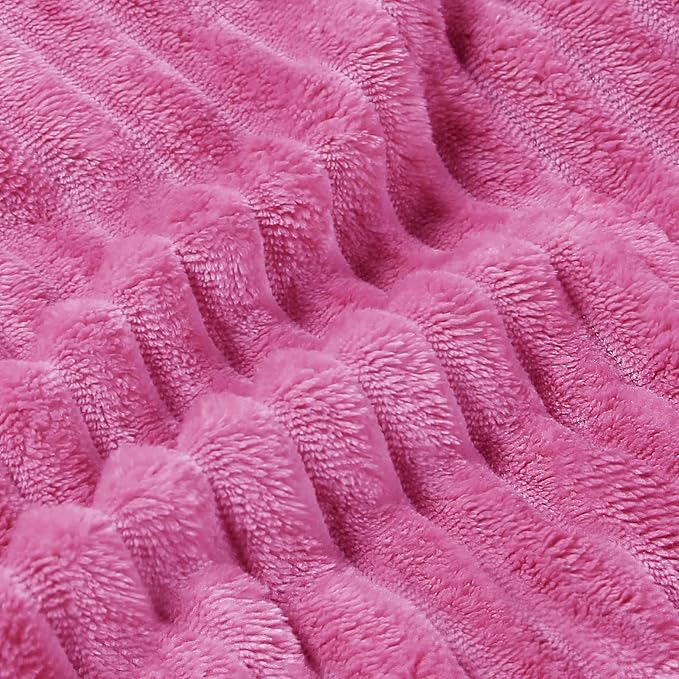 BEDELITE Fleece Blanket Twin Size – 3D Ribbed Jacquard Soft and Warm Decorative - Image 5