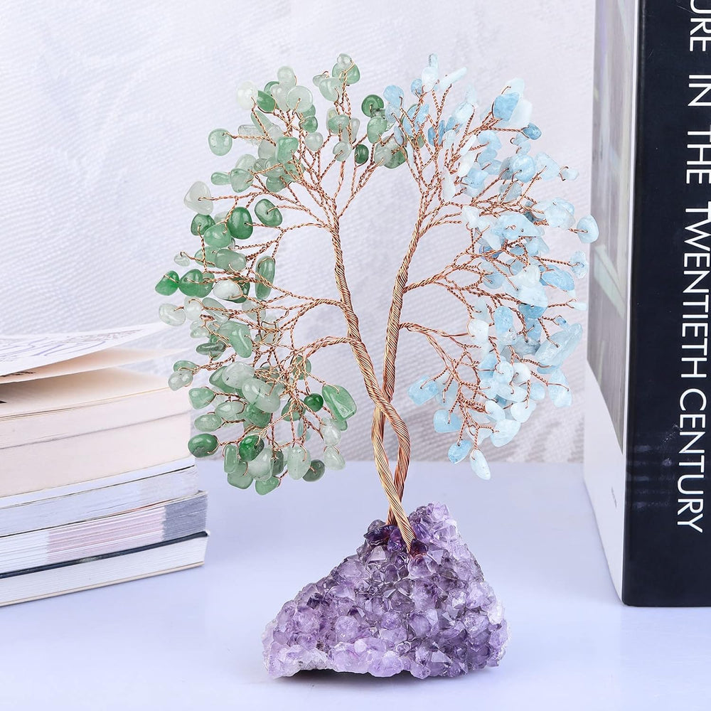 mookaitedecor Natural Crystal Tree with Amethyst Cluster Base