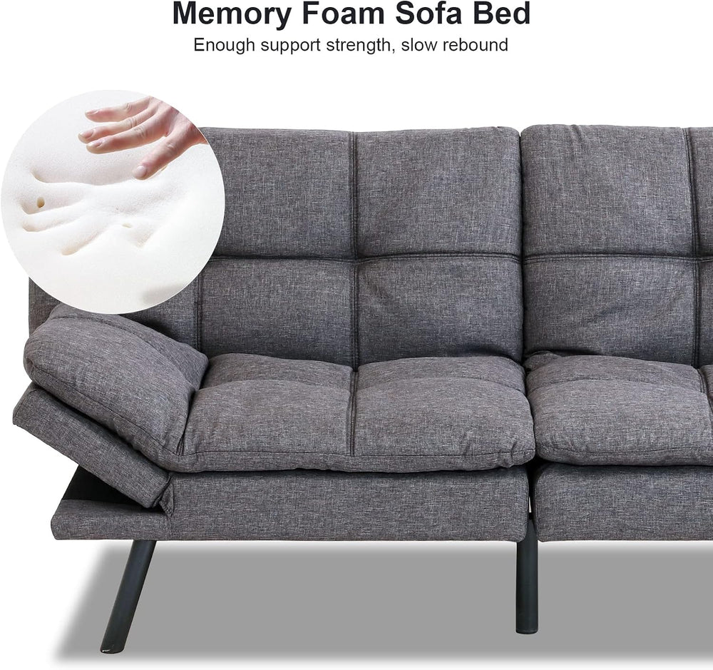 Maxspeed Futon Sofa Bed, Memory Foam Couch Convertible Loveseat, Sleeper Sofa...