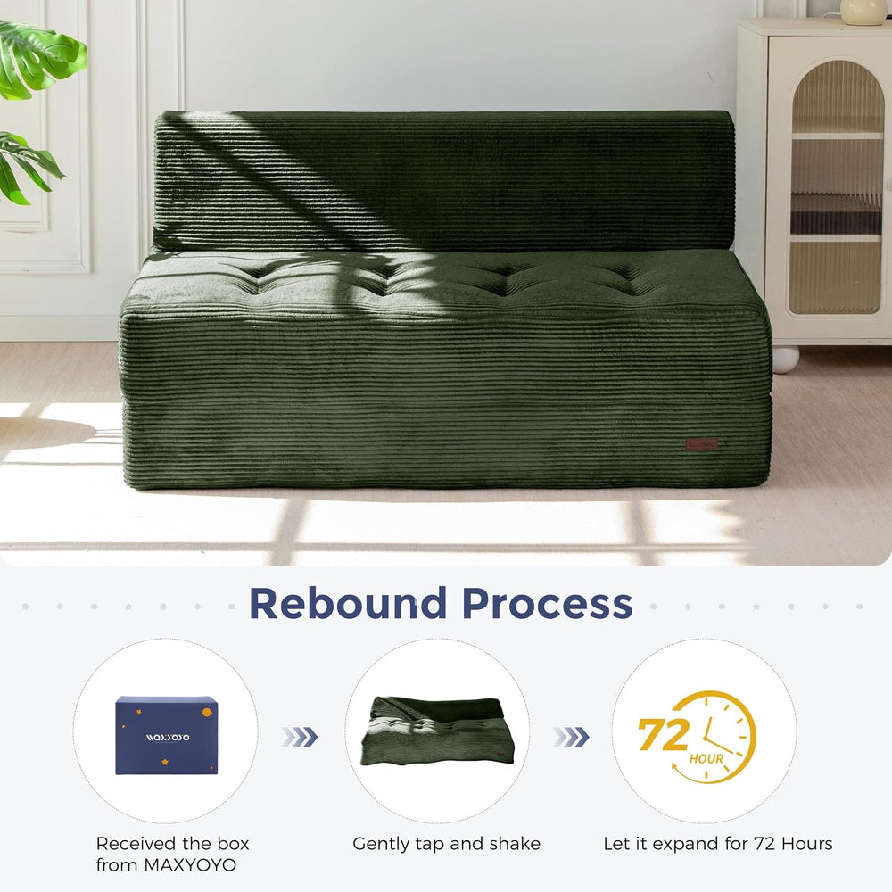 MAXYOYO Folding Sofa Bed, 8-Inch Fold-Out Chair Bed, Single