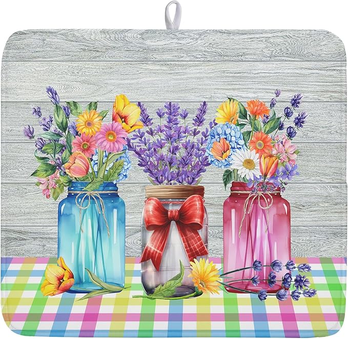 Kawani Spring Summer Flowers Dish Drying Mat - Image 7