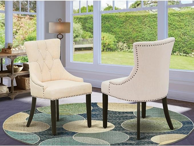 East West Furniture FRP1T02 Friona Parson Dining Room Chairs - Button Tufted ...