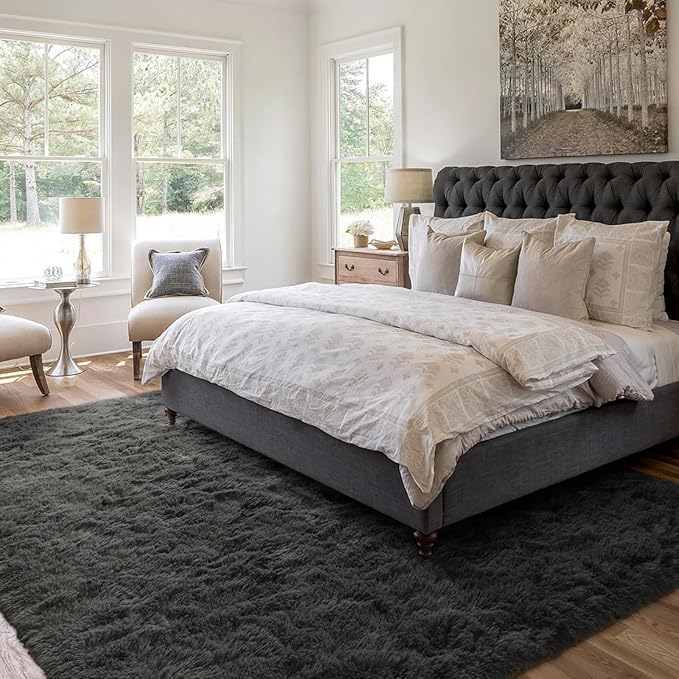 5x7 Ft Shag Area Rug for Bedroom, Ultra Soft Fluffy Furry Rugs for Living Room - Image 2
