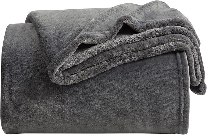 KMUSET Fleece Blanket King Size Dark Grey Lightweight Super Soft Cozy Luxury by COZYBLANKETHappyHomeLife
