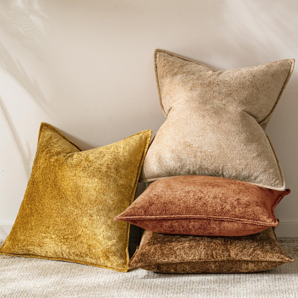 a moment Throw Pillow Covers 20X20 Inch 4 Packs,Soft Velvet Decorative Pillow...