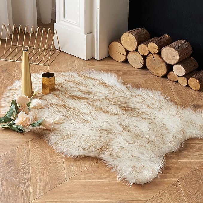 MIULEE Faux Fur Sheepskin Rug, Luxury Fluffy Area Rugs - Image 2