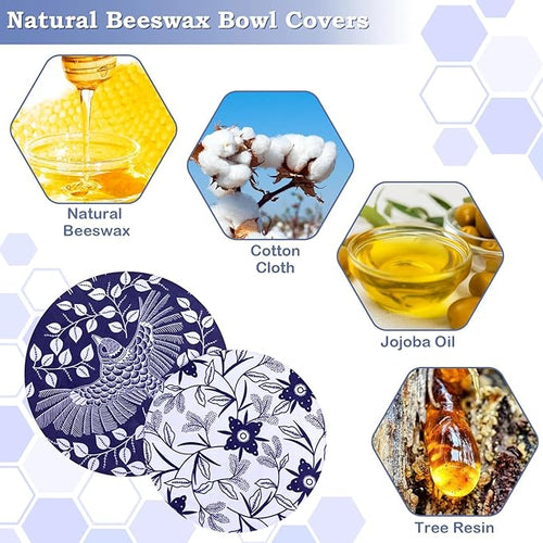 2 Large Reusable Beeswax Bowl Covers - Image 2