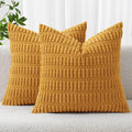 MIULEE Pack of 2 Corduroy Decorative Throw Pillow Covers 18x18 Inch Soft Boho by MIULEE