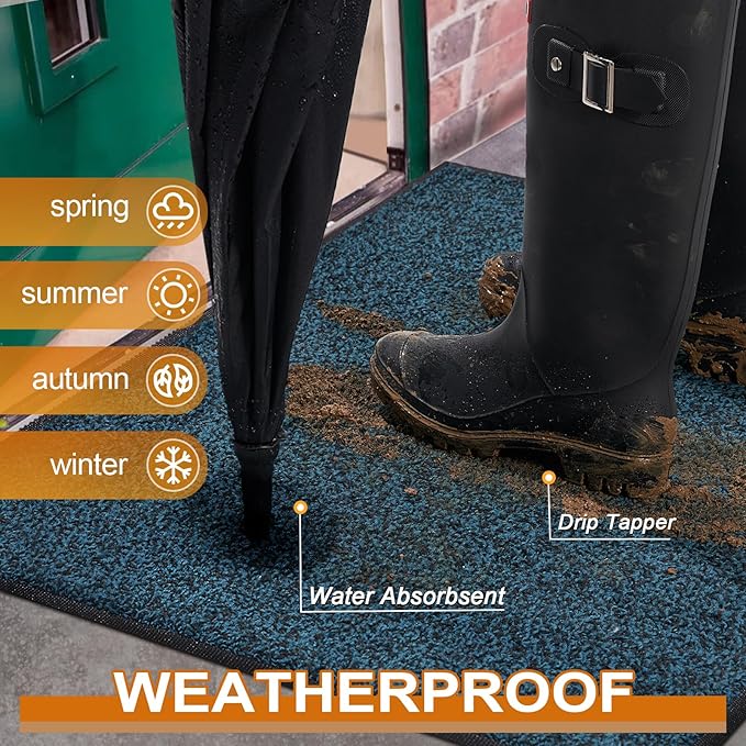 Mibao Front Door Mat, Dirt Trapper Welcome Mat - Image 3