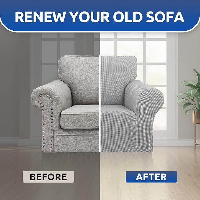 KEKUOU Stretch Single Sofa Slipcover 1 Piece Couch Sofa Cover Furniture - Image 7