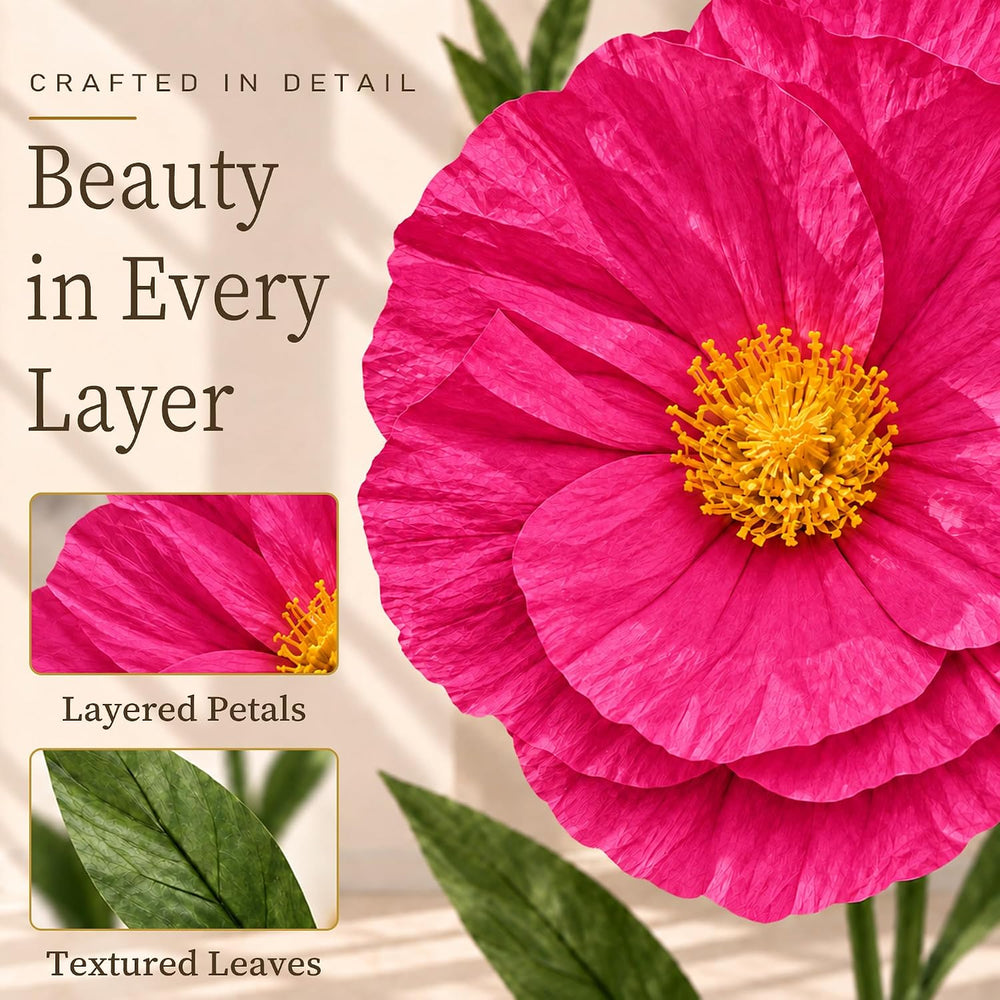 Giant Flowers for Decoration with Stand, Large Paper Artificial Flowers