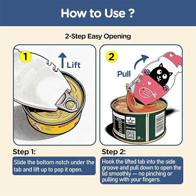 Ring Pull Can Opener for Soda Food Cat Cans Easy Open Tool for Weak Hands - Image 3