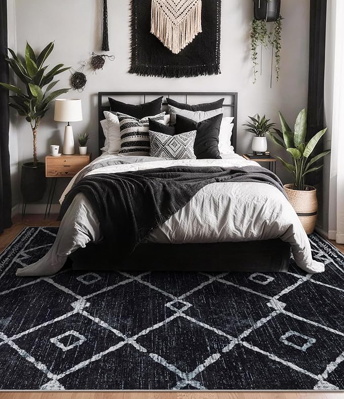 YIHOUSE Moroccan Area Rugs for Living Room 5x7, Western Geometric Soft Low-Pile - Image 3