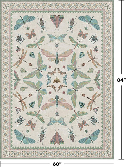 5x7 Pink and Green Nursery Rug - Image 2