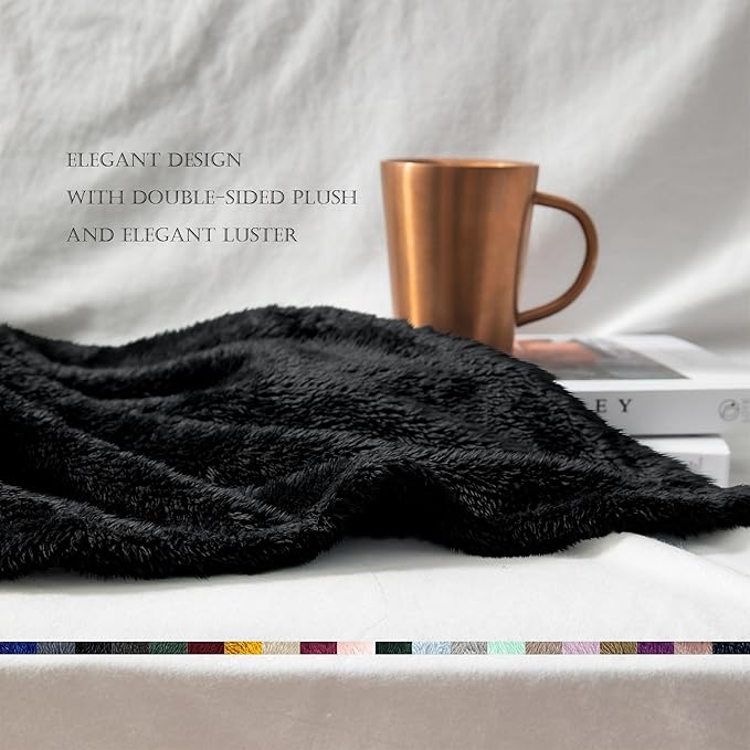 Exclusivo Mezcla Plush Fuzzy Fleece Bed Blanket Queen Size, Super Soft - Image 6