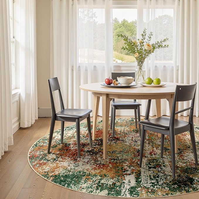 Washable Area Rugs 4ft Non-Slip Modern Abstract Soft - Image 3