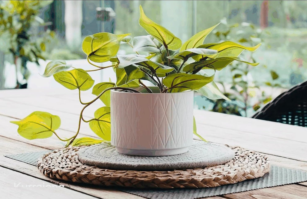 Kurrajong Farmhouse Light Green Fake pothos Plant | Fake Plant for Shelf Deco...