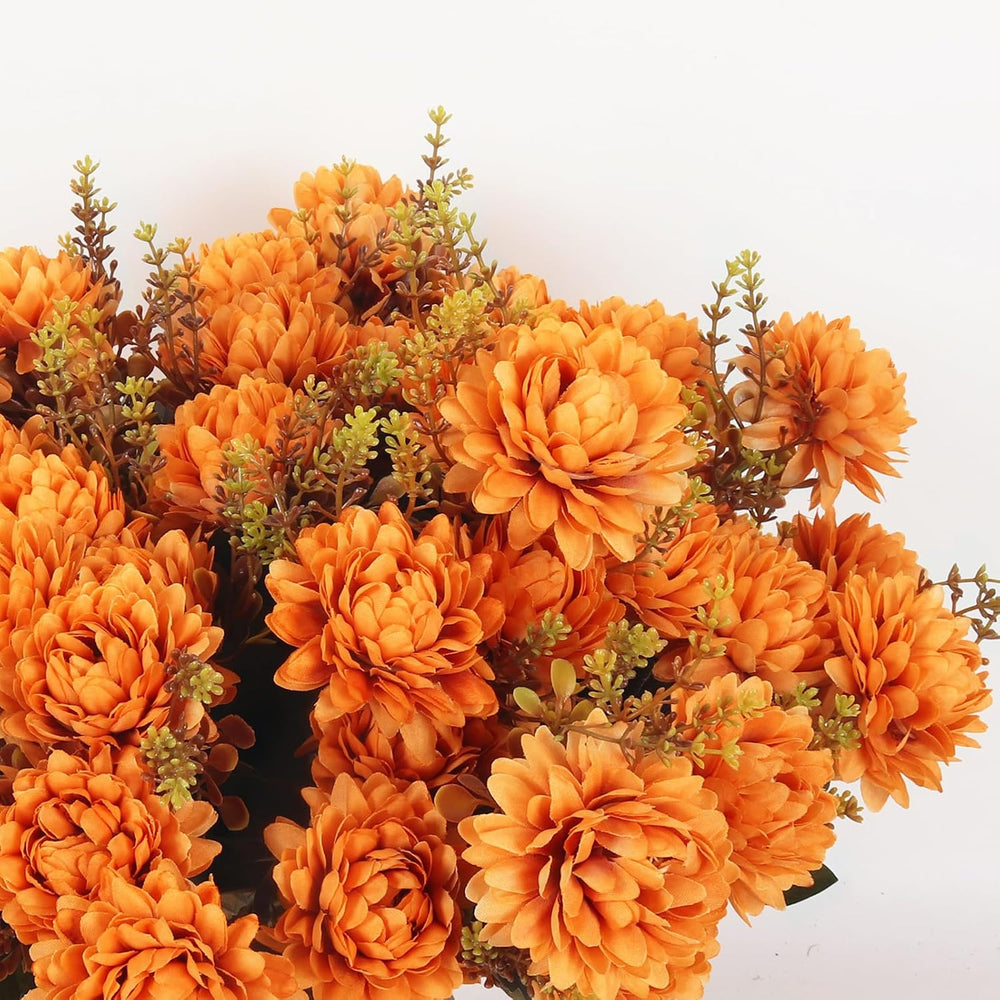 RECUTMS Artificial Mums for Outdoors Fall Flowers Artificial for Decoration