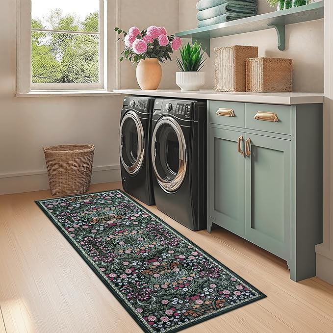 Runner Rug for Entryway: 2.6x8 Kitchen Rugs Non Slip Washable Ultra-Thin Soft - Image 4