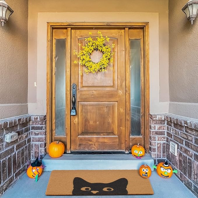 UINI Door Mat Outdoor Indoor Welcome Mats, Cute Cat Front Doormat, Non Slip - Image 8