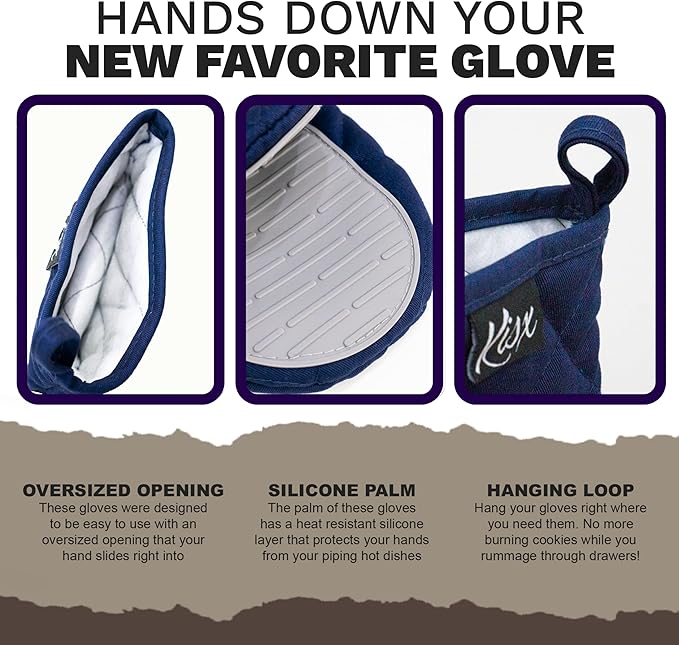 Oven Mitts Heat Resistant – Mini Oven Mitts, Silicone Gloves Heat Resistant - Image 3