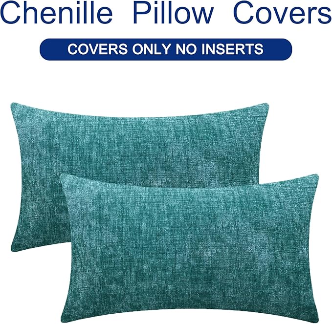 CaliTime Throw Pillow Covers Decorative 16 X 26 Inches Pack of 2 Cozy Chenille - Image 6