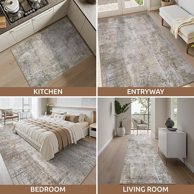 3 x 5 Rug Small Non Slip Area Rug Ultra Soft Machine Washable Low Pile Modern - Image 7