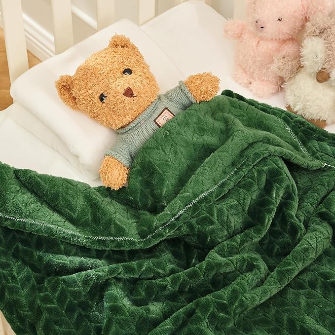 InHand Fleece Baby Blanket, Super Soft Swaddle Blanket, Plush Fuzzy Warm Green by inhand