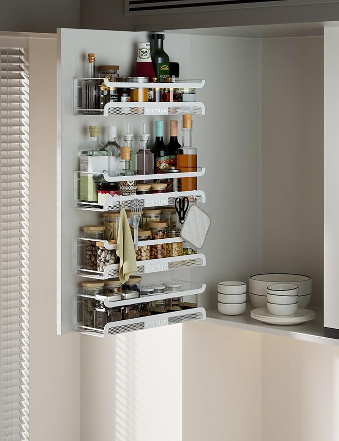 Spice Rack Wall Mount with Hooks - Image 8