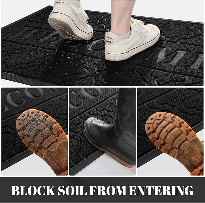 Yimobra Welcome Mat Outdoor Indoor, All-Season Waterproof Front Door Mat - Image 3