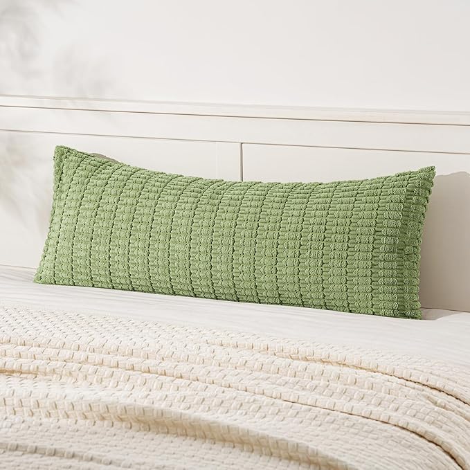 MIULEE Pack of 1 Spring Sage Green Long Body Lumbar Decorative Throw Pillow by MIULEE