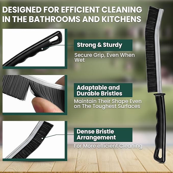 8 Pcs Crevice Cleaning Brush Set – Hard Bristle Cleaning Tools - Image 9