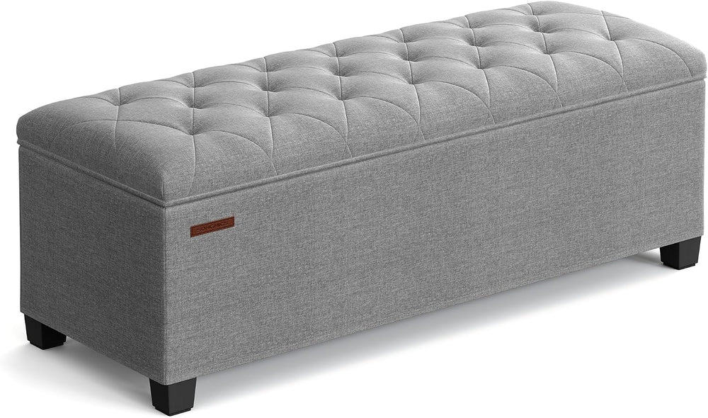 SONGMICS Storage Ottoman Bench, Foot Rest with Legs, Load up to 661.4 lb | En...