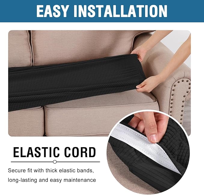 H.VERSAILTEX Super Stretch Individual Seat Cushion Covers Sofa Covers Couch - Image 5