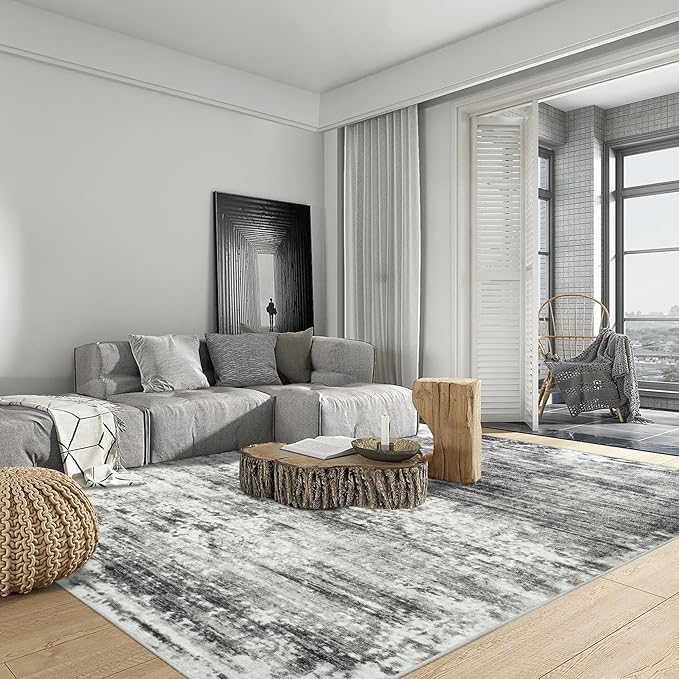 9x12 Area Rugs Washable Rug: Modern Abstract Living Room Rug Soft Anti-Skid - Image 3