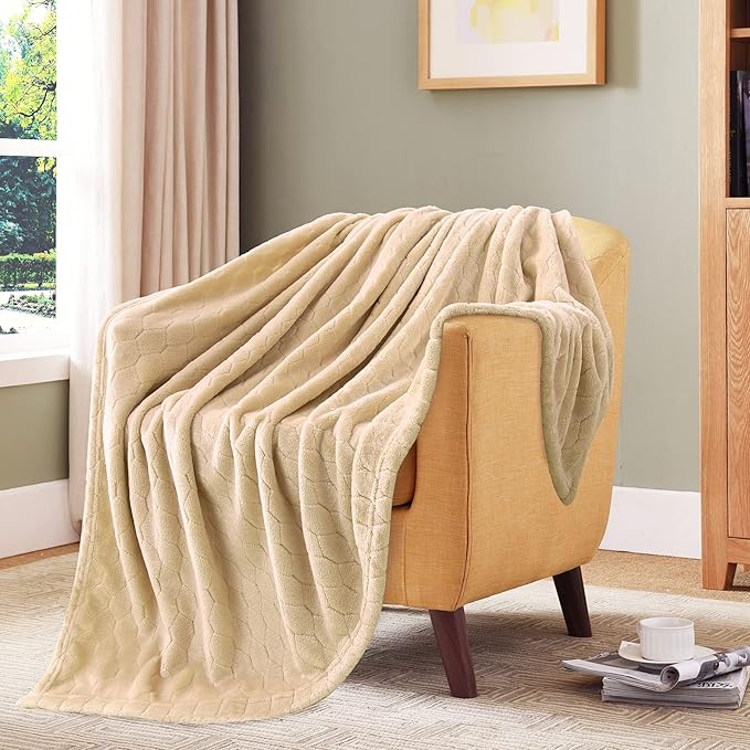 TOONOW Fleece Blanket Textured Fuzzy Plush Throw Blanket Twin Size 60" x 80" - Image 6