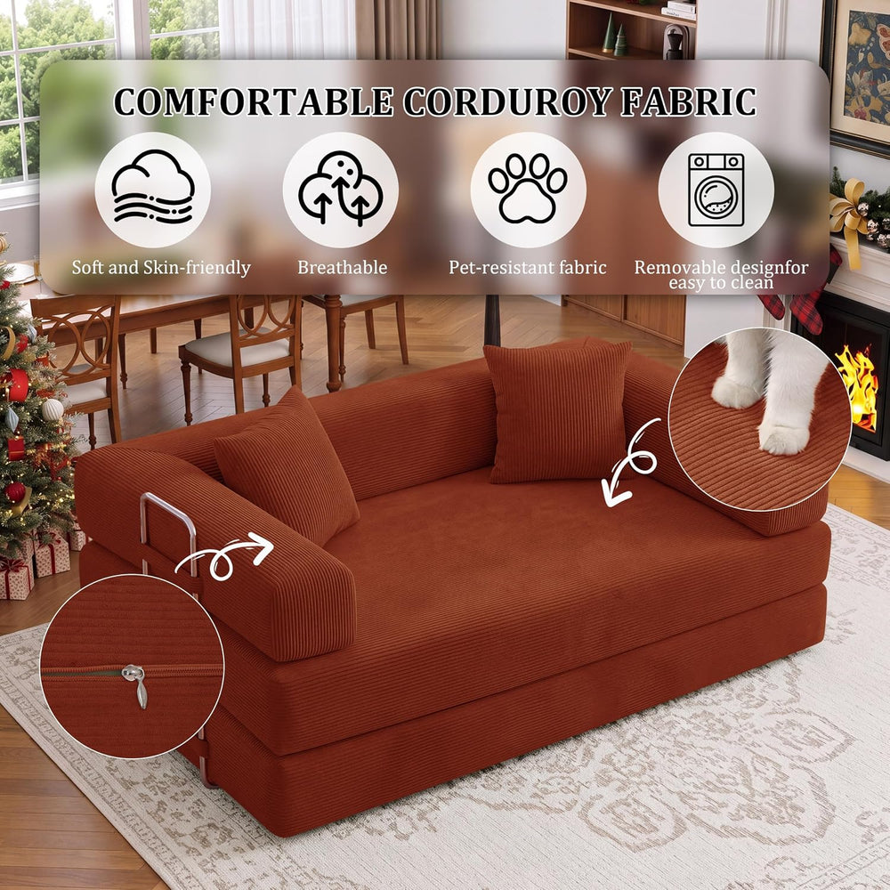 BSHOMGI 59.0 Inch Sofa Bed, 4-in-1Convertible Futon Sofas Bed Pull Out Sleepe...