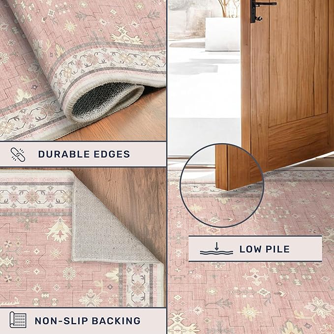 Hazo Haus Pink Washable 6x9 Rug - Image 5