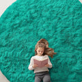 OLANLY Teal Green Round Rugs for Bedroom by OLANLY